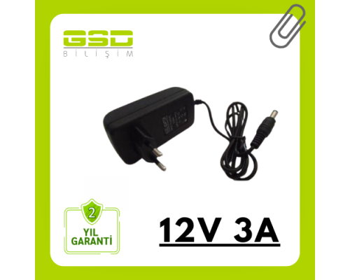 12 VOLT 3 A PLASTİK SWITCH ADAPTÖR - 5692