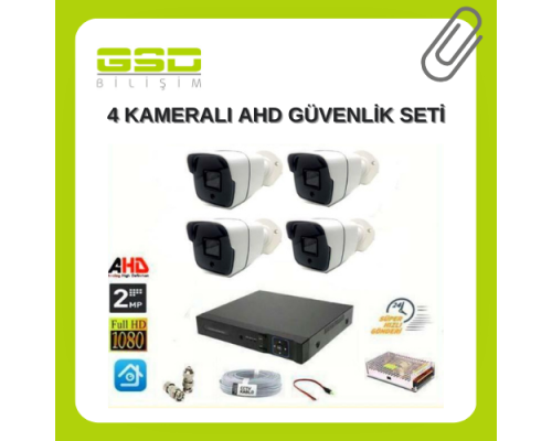 4 OUTDOOR DIŞ MEKAN KAMERALI 2MP AHD GÜVENLİK SETİ - 5208