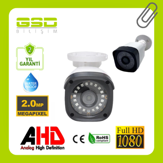 6 ATOM LED 2MP DIŞ MEKAN AHD GÜVENLİK KAMERASI - 9660