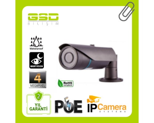 GRİ METAL KASA 4 MP IP POE BULLET GÜVENLİK KAMERASI-8581