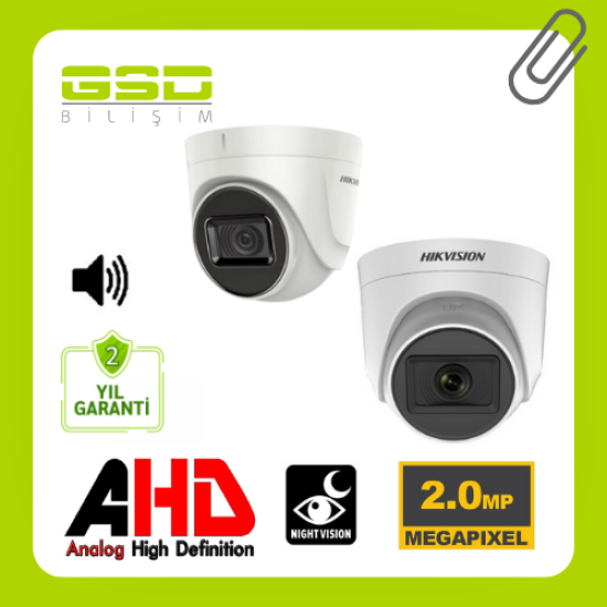 HIKVISION DS-2CE76D0T-ITPS SESLİ 2 MP AHD DOME GÜVENLİK KAMERASI