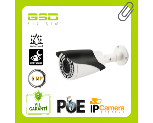 IP POE BULLET 5MP 42 LED GÜVENLİK KAMERASI- 5061